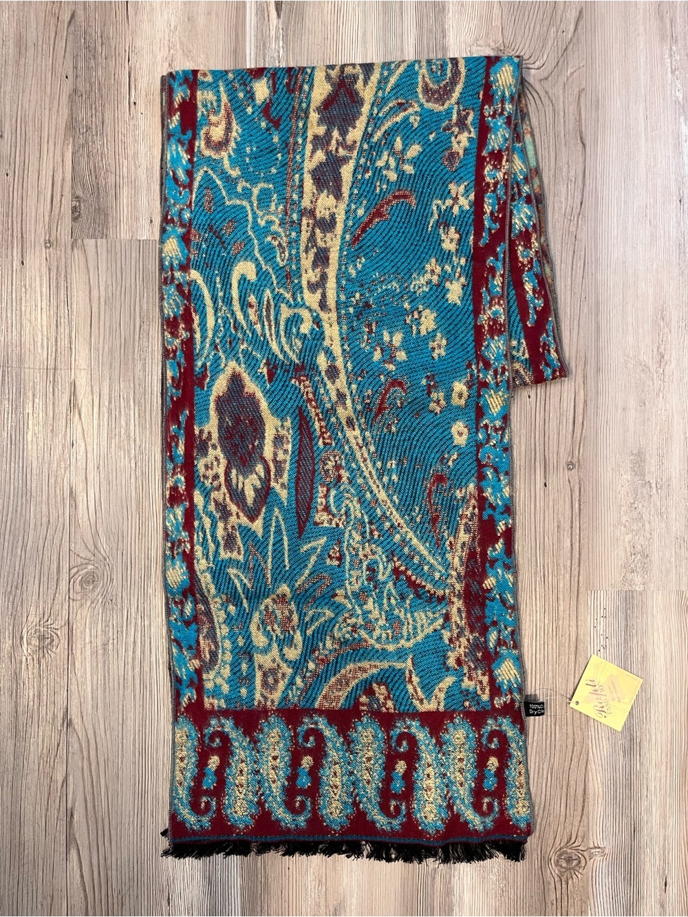 NWT Paisley Print 100% Cashmere Scarf